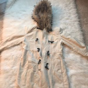 WOOL COAT WITH FUR HOOD!!!